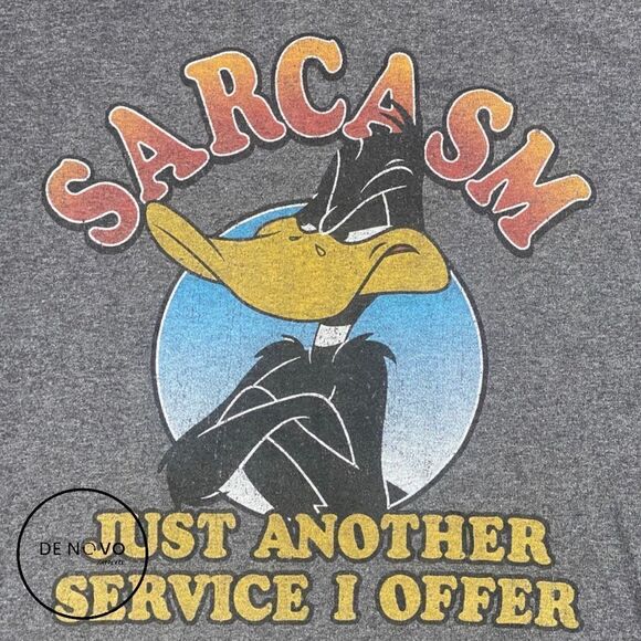 LOONEY TUNES Men’s Daffy Duck Cotton Blend T-Shirt Size Medium Gray - Picture 3 of 6